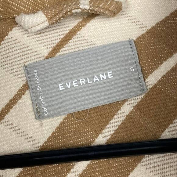 Everlane The Oversized Shirt Jacket Camel‎ Plaid Shacket 100% Cotton Size Small - Picture 5 of 12